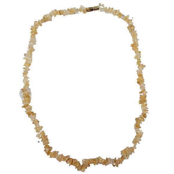 Vintage Chip Natural Stone Barrel Clasp 18‎ inch Necklace - Picture 1 of 6